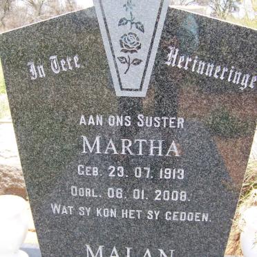 MALAN Martha 1913-2008