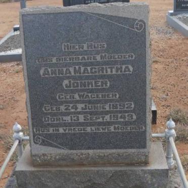JONKER Anna Magritha nee WAGENER 1892-1949