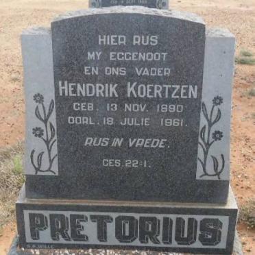 PRETORIUS Hendrik Koertzen 1890-1961