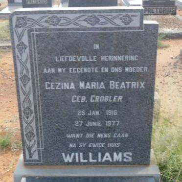 WILLIAMS Gezina Maria Beatrix nee GROBLER 1916-1977
