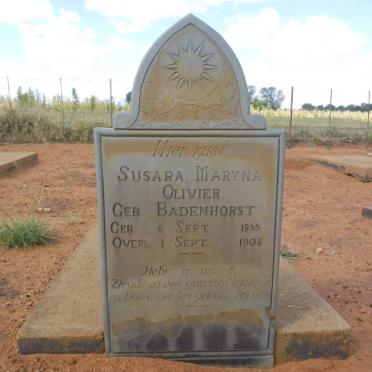 OLIVIER Susara Maryne nee BADENHORST 1855-1908