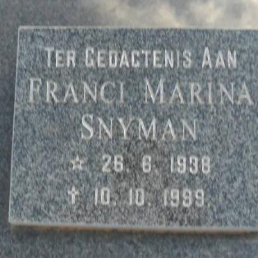 SNYMAN Franci Marina 1938-1999