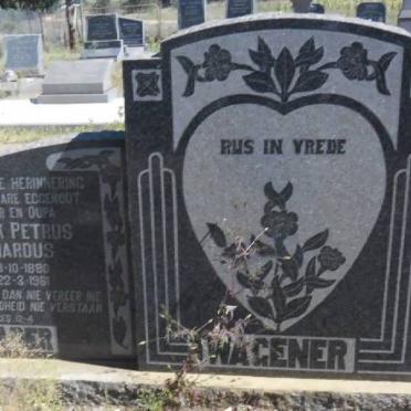 WAGENER Hendrik Petrus Gerhardus 1880-1961 &amp; Petronella 18??-19??