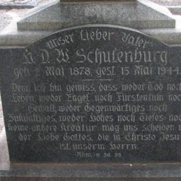 SCHULENBURG J.D.W. 1878-1944