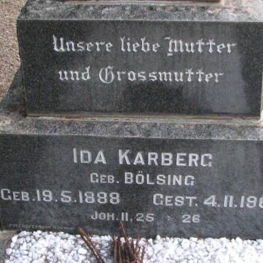 KARBERG Ida nee BÖLSING 1888-1969