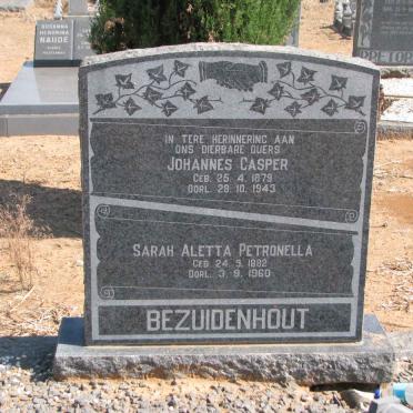 BEZUIDENHOUT Johannes Casper 1879-1943 &amp; Sarah Aletta Petronella 1882-1960