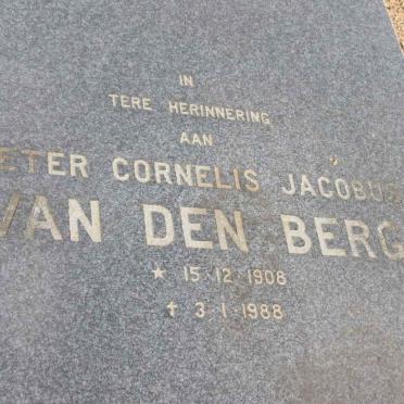BERG Pieter Cornelis Jacobus, van den 1908-1988