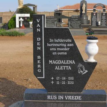 BERG Magdalena Aletta, van den 1918-2010