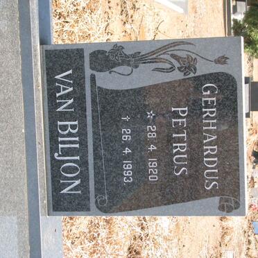 BILJON Gerhardus Petrus, van 1920-1993