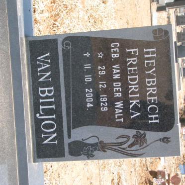 BILJON Gerhardus Petrus, van 1920-1993 &amp; Heybrech Fredrika VAN DER WALT 1929-2004