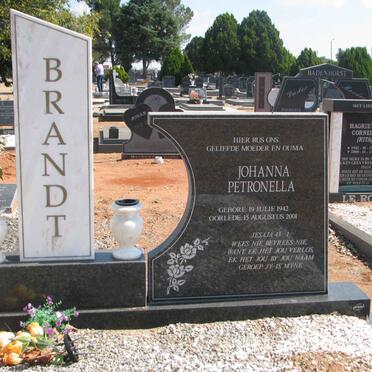 BRANDT Johanna Petronella 1942-2001