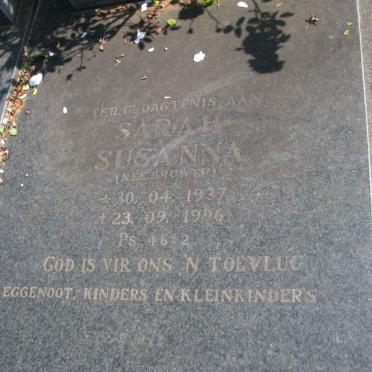 BOUWER Sarah Susanna nee BRUWER 1937-1996