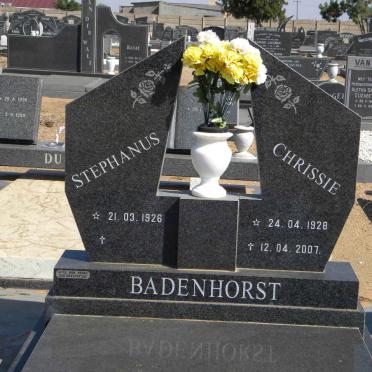 BADENHORST Stephanus 1926- Chrissie 1928-2007