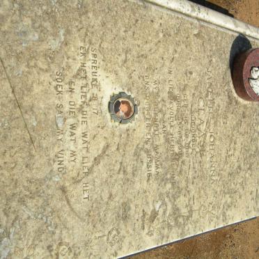 CLAASE Janette Johanna nee SCHOONBEE 1967-1992