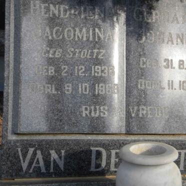 DEVENTER Gerhardus Johannes, van 1956-1969 &amp; Hendriena Jacomina STOLTZ 1936-196?