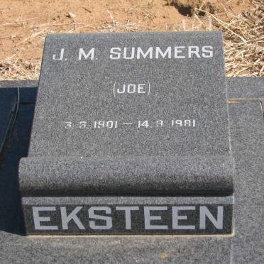 EKSTEEN J.M. Summers 1901-1981