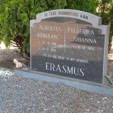 ERASMUS Albertus Adriaan 1918-1992 &amp; Frederika Johanna 1925-