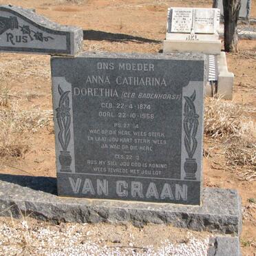 GRAAN Anna Catharina Dorethia, van nee BADENHORST 1874-1958
