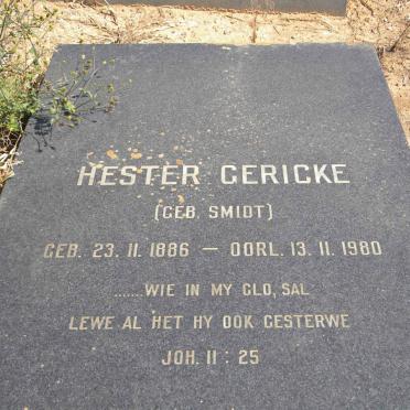 GERICKE Hester nee SMIDT 1886-1980