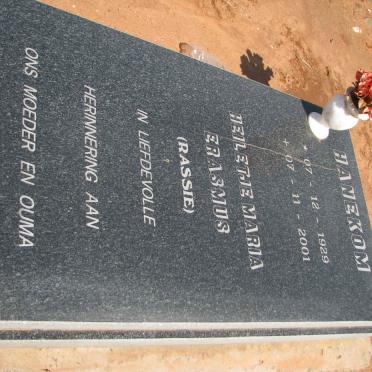 HANEKOM Heiletje Maria Erasmus 1929-2001