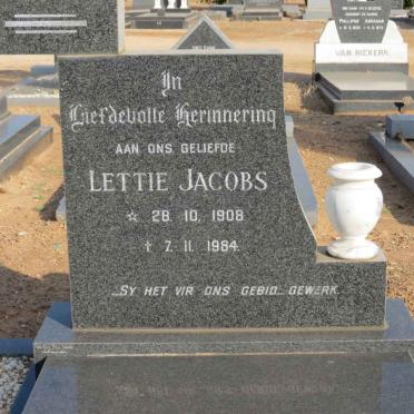 JACOBS Ben 1903-1977 &amp; Lettie 1908-1984