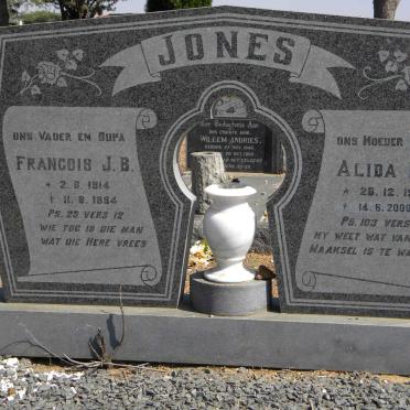 JONES Francois J.B. 1914-1984 &amp; Alida H.B. 1915-2006