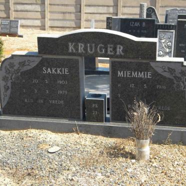 KRUGER Sakkie 1903-1979 &amp; Miemmie 1916-