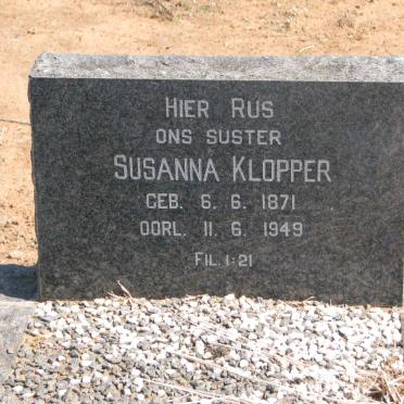 KLOPPER Susanna 1871-1949