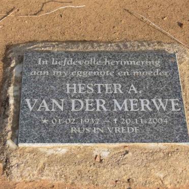 MERWE Hester A., van der 1937-2004