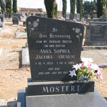MOSTERT Anna Sophia Jacoba 1925-1984