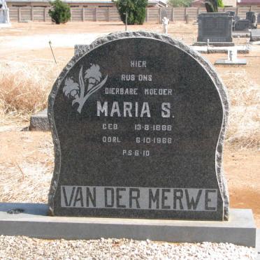 MERWE Maria S., van der 1888-1968