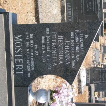 MOSTERT Johanna Hendrika Petronella nee SNYDERS 1907-1993