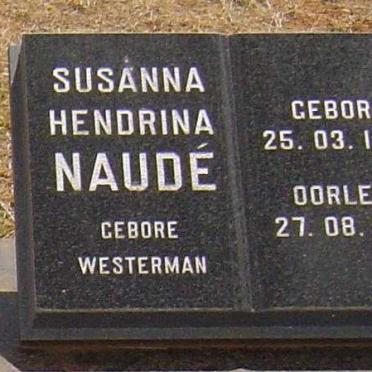 NAUDÉ Susanna Hendrina nee WESTERMAN 1904-1998