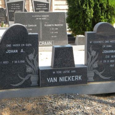 NIEKERK Johan A., van 1893-1981 &amp; Johanna C. HERBST 1898-1978