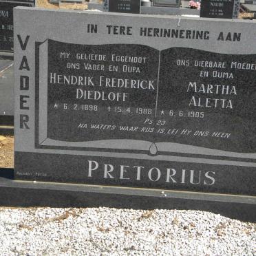 PRETORIUS Hendrik Frederick Diedloff 1898-1988 &amp; Martha Aletta 1905-