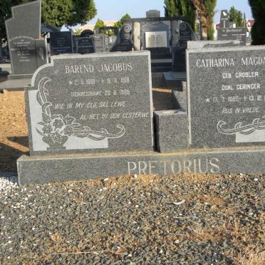 PRETORIUS Barend Jacobus 1881-1918 &amp; GERINGER Catharina Magdalena voorheen PRETORIUS nee GROBLER 1886-1974