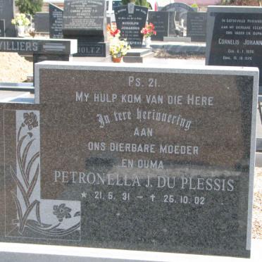 PLESSIS Petronella J., du 1931-2002