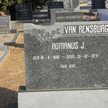 RENSBURG Adrianus J., van 1896-1971