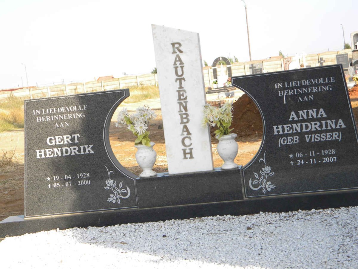 RAUTENBACH Gert Hendrik 1928-2000 &amp; Anna Hendrina VISSER 1928-2007