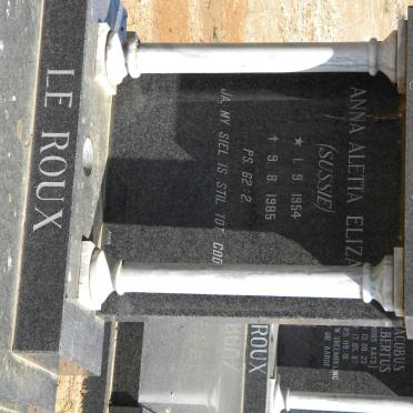 ROUX Anna Aletta Elizabeth, le 1954-1985