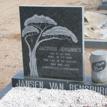 RENSBURG Jacobus Johannes, Jansen van 1919-1996