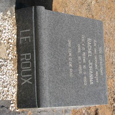 ROUX Rachel Johanna, le nee V.D. MERWE 1862-1955