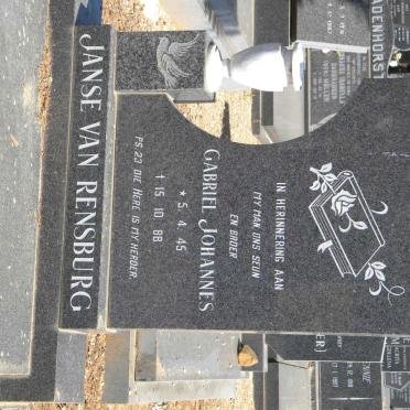 RENSBURG Gabriel Johannes, Janse van 1945-1988