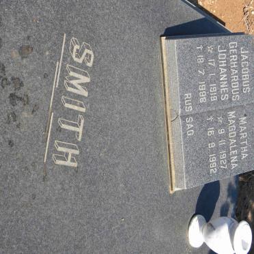 SMITH Jacobus Gerhardus Johannes 1919-1988 &amp; Martha Magdalena 1927-1992