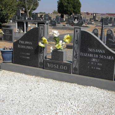 VOSLOO Philippus Rudolphus 1929-1988 &amp; Susanna Elizabeth Susara NEL 1933-2005