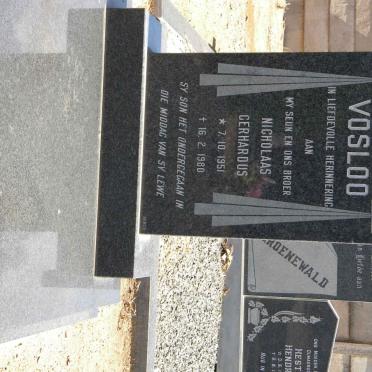 VOSLOO Nicholaas Gerhardus 1951-1980