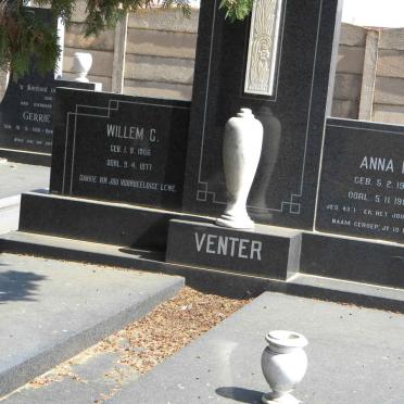 VENTER Willem G. 1906-1977 &amp; Anna E. 1911-1982