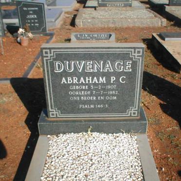 DUVENAGE  Abraham P.C. 1907-1982
