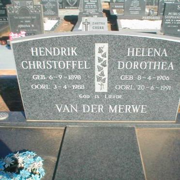 MERWE Hendrik Christoffel, van der 1898-1988 &amp; Helena Dorothea 1906-1991