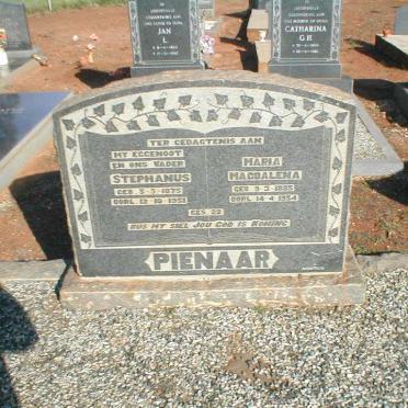 PIENAAR Stephanus 1875-1951 &amp; Maria Magdalena 1885-1934